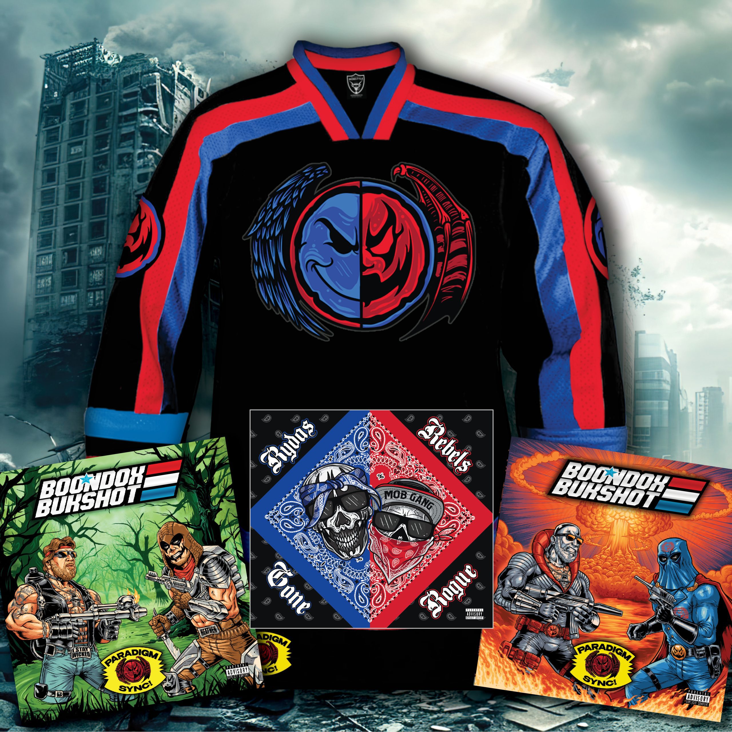 Boondox x Bukshot [Paradigm Sync] “PARADOX” hockey jersey bundle (Includes Deluxe album + Rydas Rebels CD!) PRE-ORDER