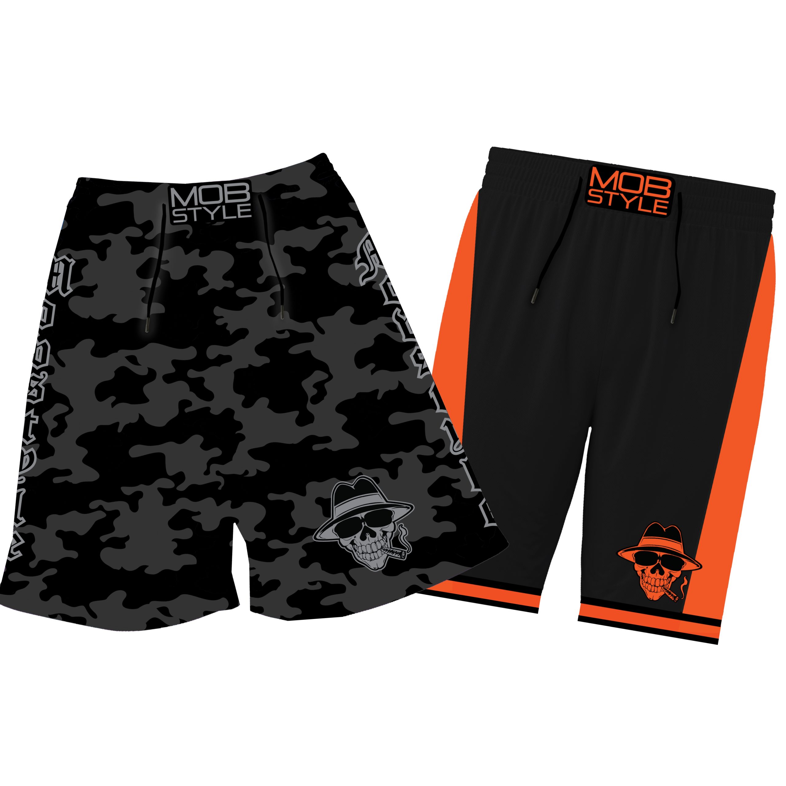 Mobstyle Shorts! Choose from Rambo Camo or Orange Nuke!